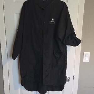 Schwarzkopf Professional Women's Black Lightweight Button-Front Smock Rayon